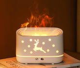 LED Flame Mist Humidifier, 300ml Water Tank, Reindeer-Inspired Decorative Design, 6.5W Compact Air Humidifier for Home & Office