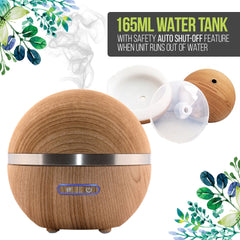 Wood-Like Finish Ultrasonic Aromatherapy Essential Oil Diffuser & Humidifier with Auto Shut-Off and Timer