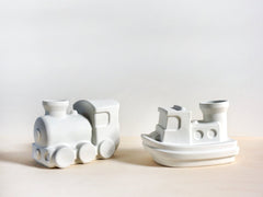 Steamy Train Humidifier - Matte White Porcelain Train - Radiator Decoration and Moisturizer