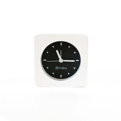 Minimalist White Analog Alarm Clock with Silent Movement and Snooze
