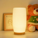 3D Printed Art Sculpture Lamp with Solid Wood Base