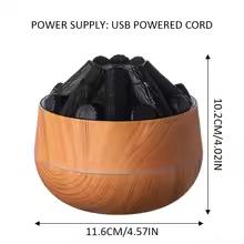 Charcoal Fire Aroma Diffuser, 300ML Cool Mist Humidifier with LED Night Light, Mini Desktop Aromatherapy Diffuser