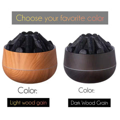 Charcoal Fire Aroma Diffuser, 300ML Cool Mist Humidifier with LED Night Light, Mini Desktop Aromatherapy Diffuser