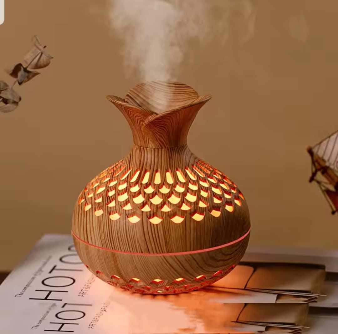 Wooden Design Air Humidifier with Colorful LED