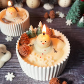 Melting Snowman Soy Candle: Fraser Fir Scent