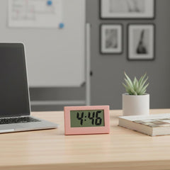 Mini Digital Clock Silent Desk Bedside Portable Car Travel Display Minimalist Battery LCD Date for Office