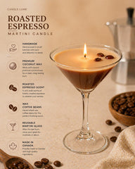 Espresso Martini Candle: Coffee Scented Candle in Martini Glass