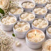Bulk Soy Candles with Floral Design 2oz – Wedding, Baby Shower Favors