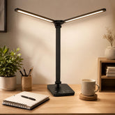Double Head LED Desk Lamp – Adjustable Eye-Caring Office Light