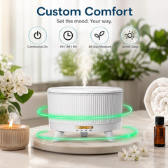 500ml Aromatherapy Essential Oil Diffuser White Ultrasonic Humidifier Remote Control 7 LED Mood Light 20 Hour Long Run Oil Diffuser