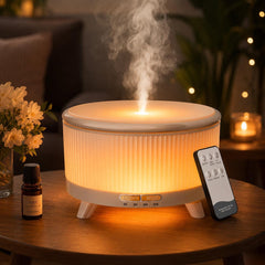 500ml Aromatherapy Essential Oil Diffuser White Ultrasonic Humidifier Remote Control 7 LED Mood Light 20 Hour Long Run Oil Diffuser