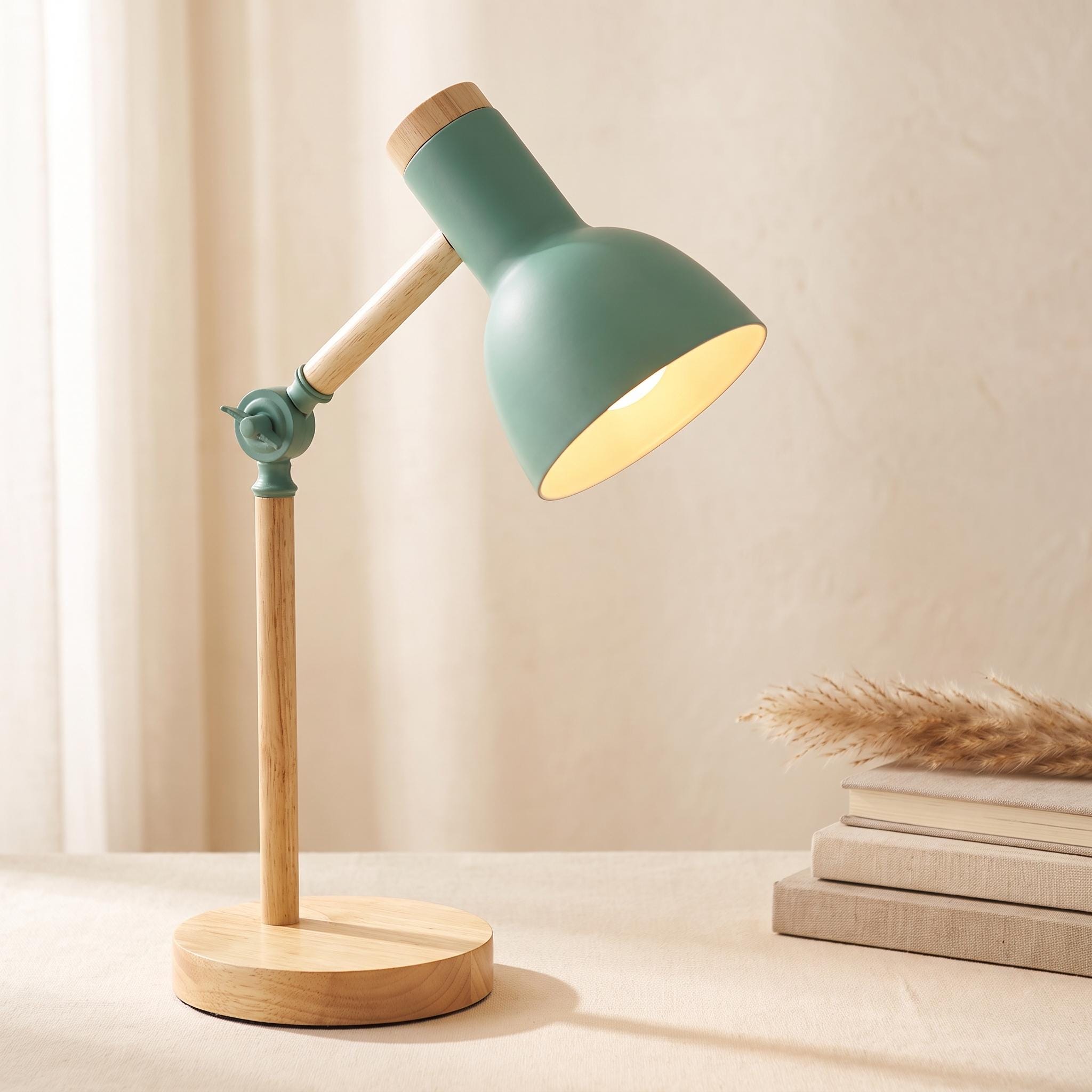 Adjustable Wooden Desk Lamp: Nordic Style, Warm Light Reading Light