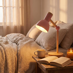 Adjustable Wooden Desk Lamp: Nordic Style, Warm Light Reading Light