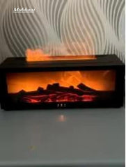 Simulation Fireplace Flame Humidifier with Remote Control, Colorful LED Light, Timer, Silent Aromatherapy Diffuser