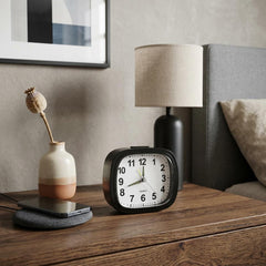 Silent Non Ticking Analog Alarm Clock with Snooze and Night Light, Battery Powered
