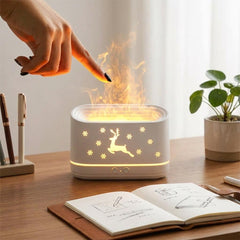 Reindeer Flame Effect Aroma Diffuser with USB Mini Humidifier and Night Light
