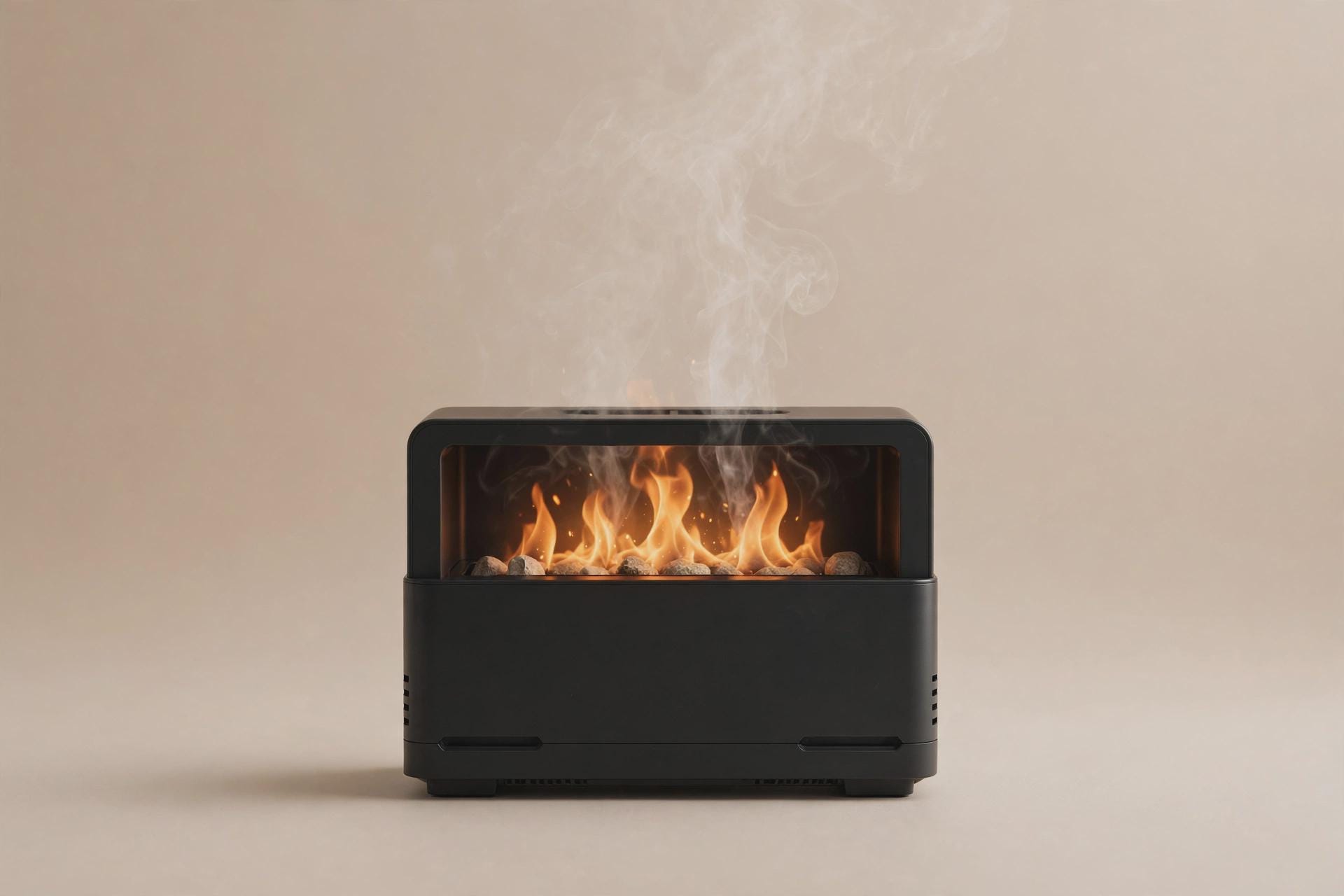Fireplace Flame Humidifier, 3D Flame Effect Aroma Diffuser with Remote, 7 Color LED Night Light, Silent Cool Mist for Bedroom Office