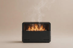 Fireplace Flame Humidifier, 3D Flame Effect Aroma Diffuser with Remote, 7 Color LED Night Light, Silent Cool Mist for Bedroom Office
