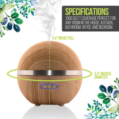 Wood-Like Finish Ultrasonic Aromatherapy Essential Oil Diffuser & Humidifier with Auto Shut-Off and Timer