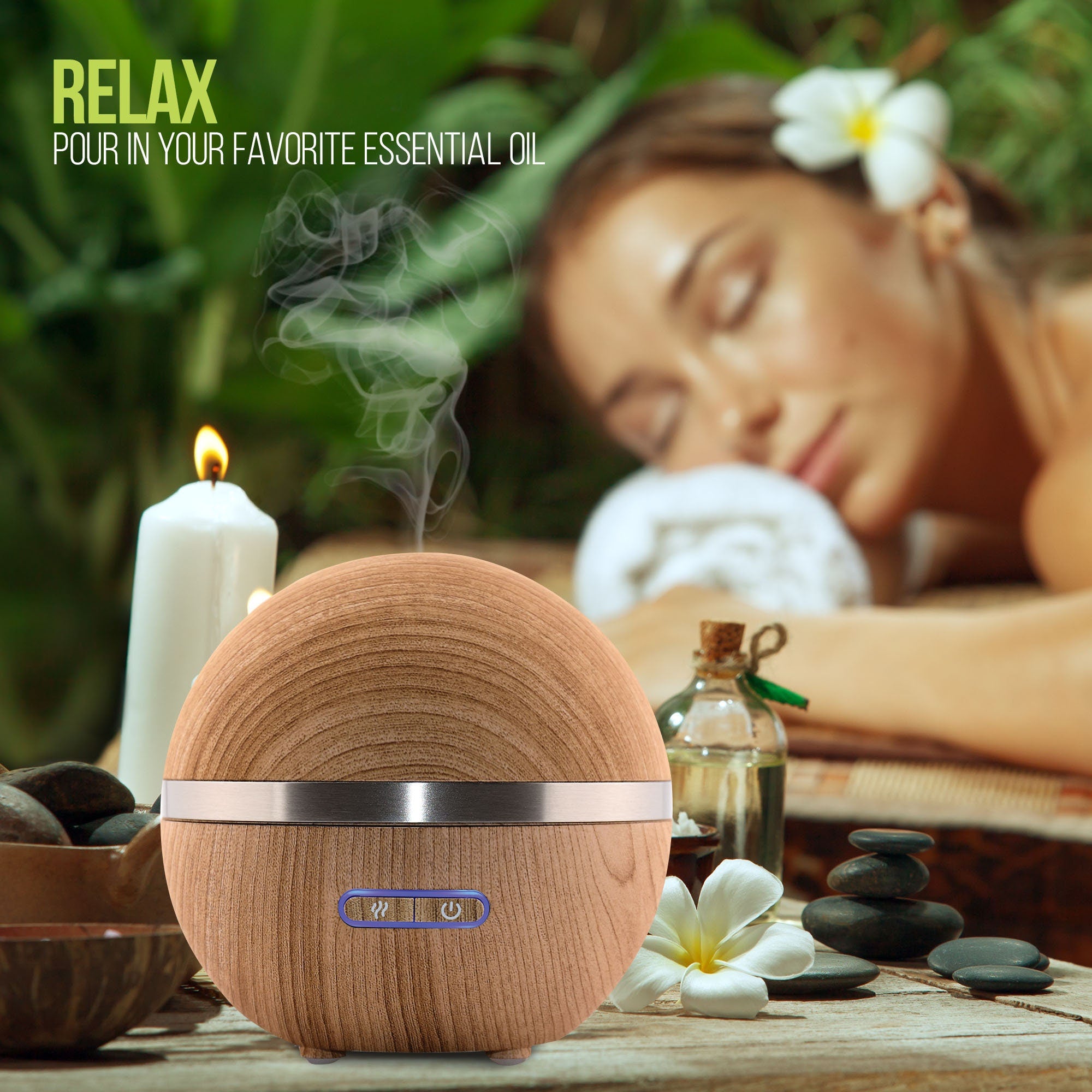 Wood-Like Finish Ultrasonic Aromatherapy Essential Oil Diffuser & Humidifier with Auto Shut-Off and Timer