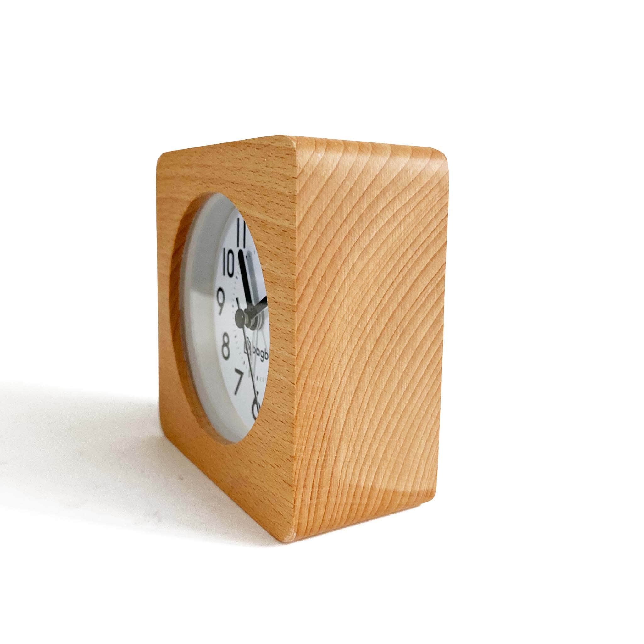 Analog Alarm Clock, Silent, Real Wood, Snooze, Large Numbered Dial, Night Light, Gentle Alarm