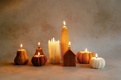 Corncob Shaped Pillar Candle for Fall Decor