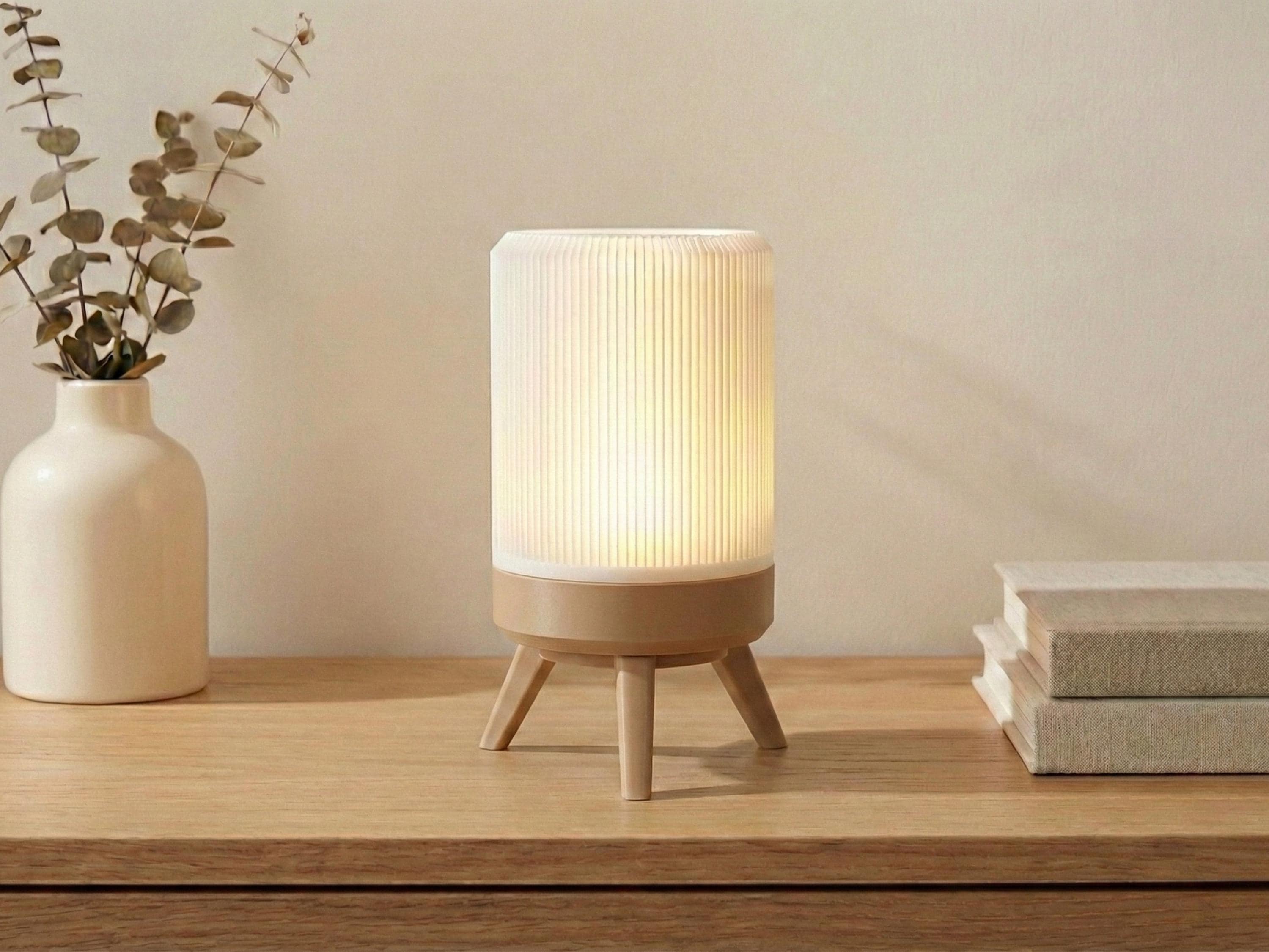 Small Modern Table Lamp – Minimalist Night Light for Bedroom, Living Room, or Office Decor