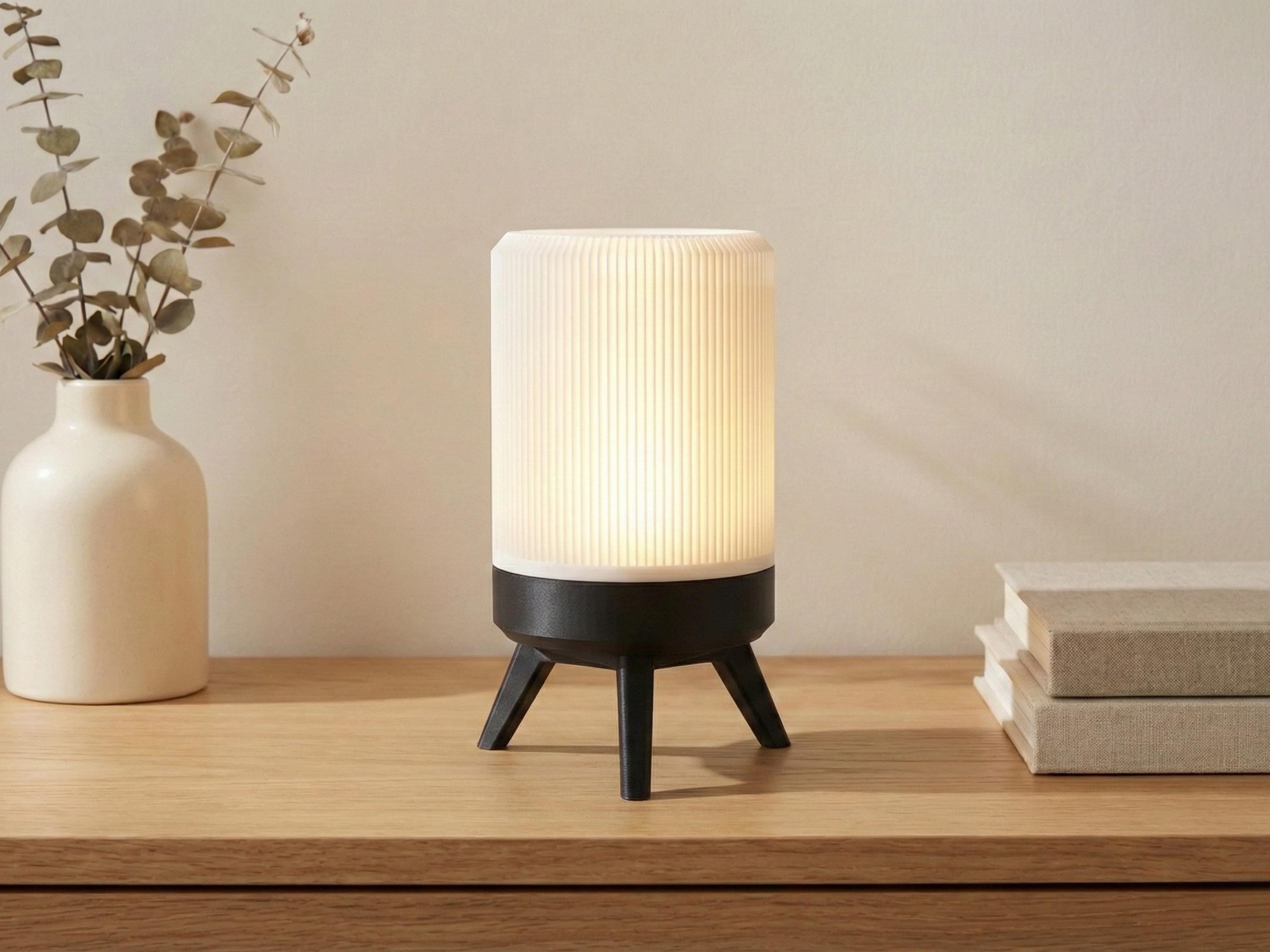 Small Modern Table Lamp – Minimalist Night Light for Bedroom, Living Room, or Office Decor