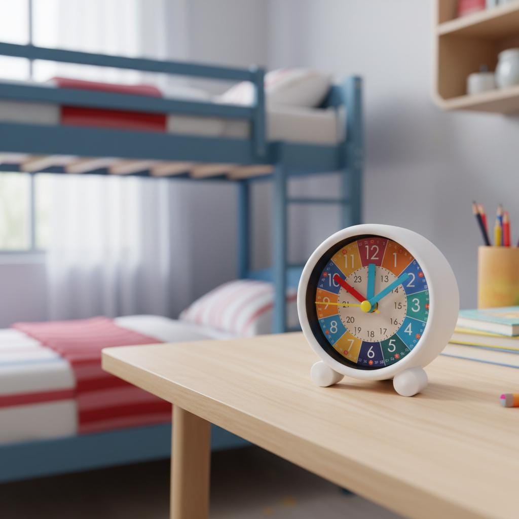 Kids Learning Alarm Clock, Silent Desktop Timepiece, Early Wake-Up Timer for Children, Cute Bedside Nightstand Clock, Teaching Clock