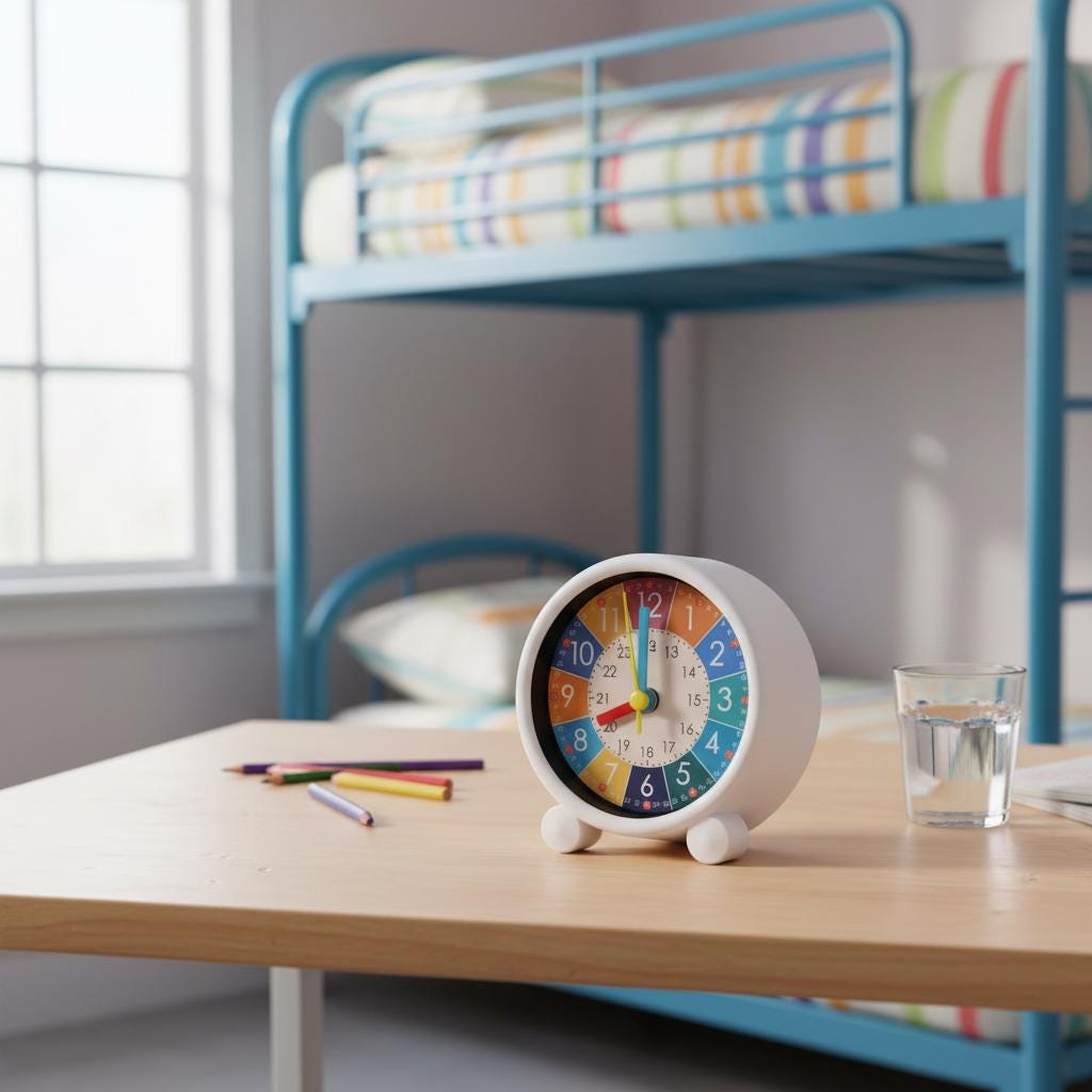 Kids Learning Alarm Clock, Silent Desktop Timepiece, Early Wake-Up Timer for Children, Cute Bedside Nightstand Clock, Teaching Clock