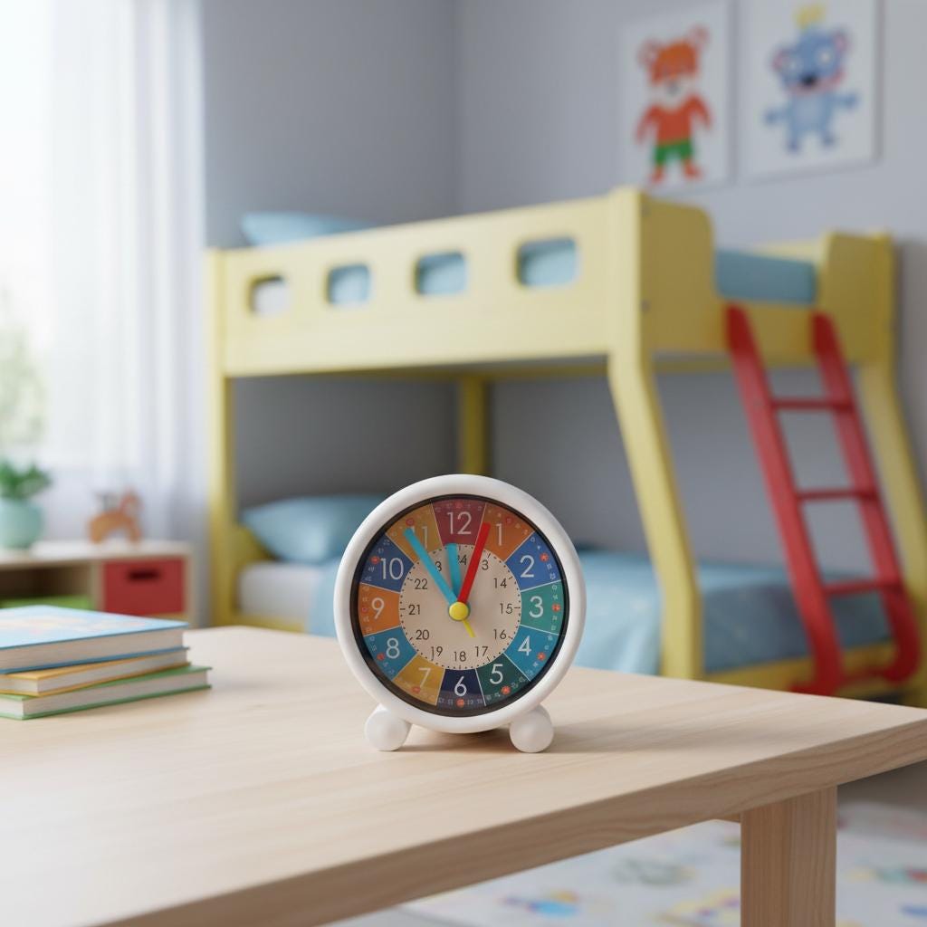Kids Learning Alarm Clock, Silent Desktop Timepiece, Early Wake-Up Timer for Children, Cute Bedside Nightstand Clock, Teaching Clock