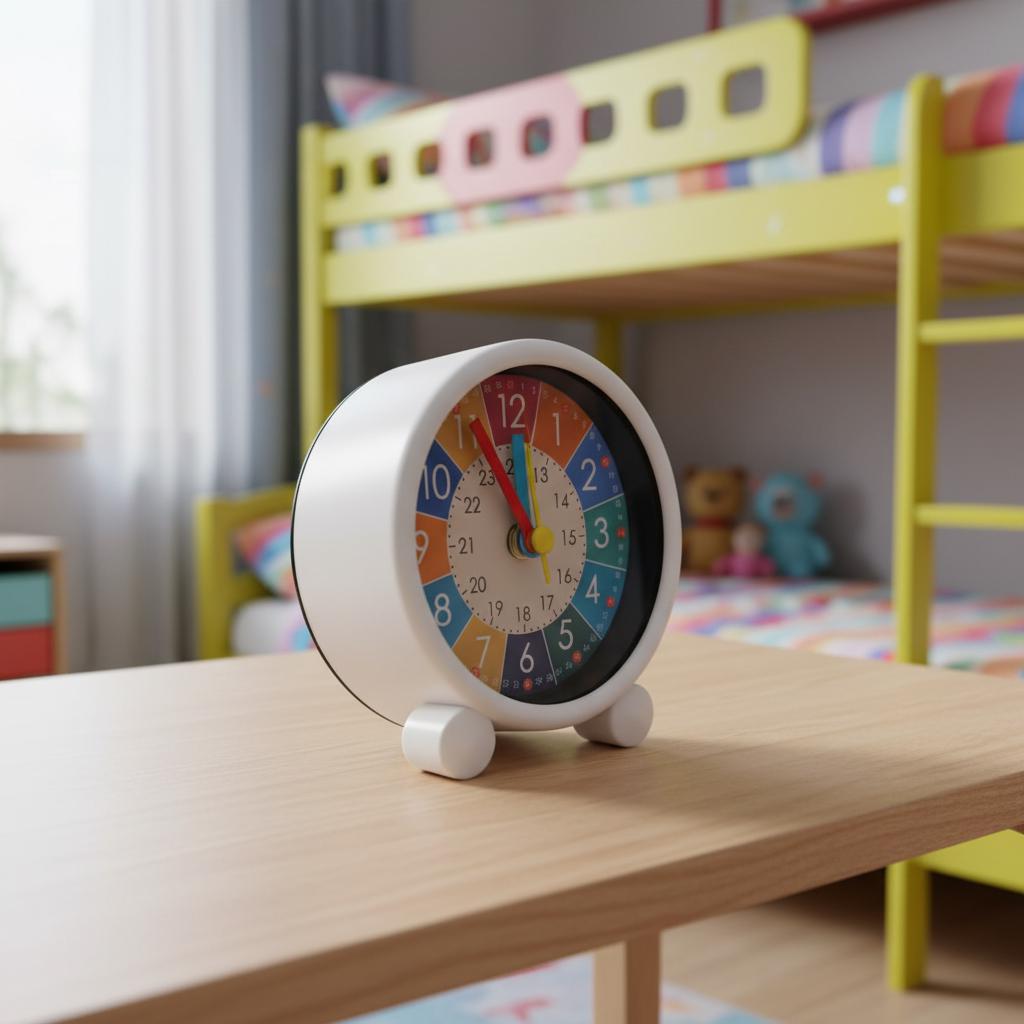 Kids Learning Alarm Clock, Silent Desktop Timepiece, Early Wake-Up Timer for Children, Cute Bedside Nightstand Clock, Teaching Clock