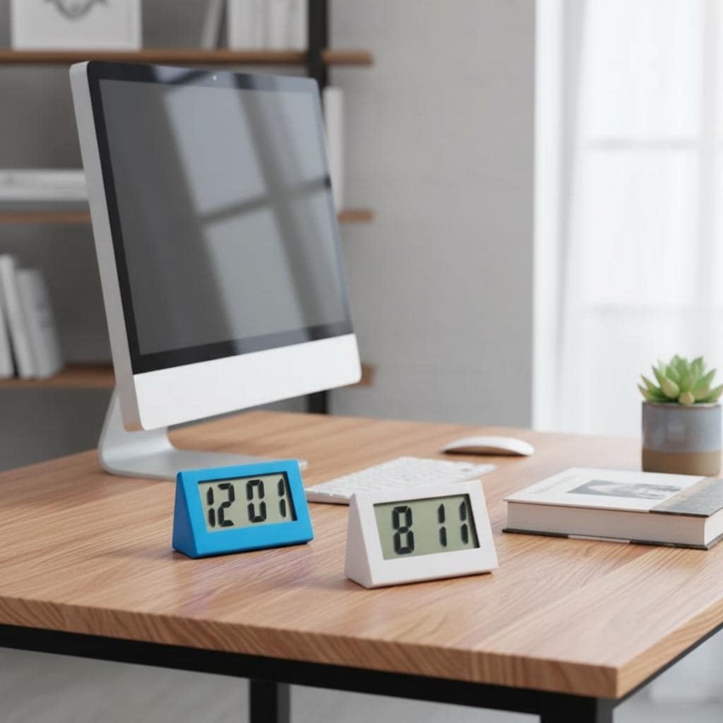 Mini Digital Clock Silent Desk Bedside Portable Car Travel Display Minimalist Battery LCD Date for Office