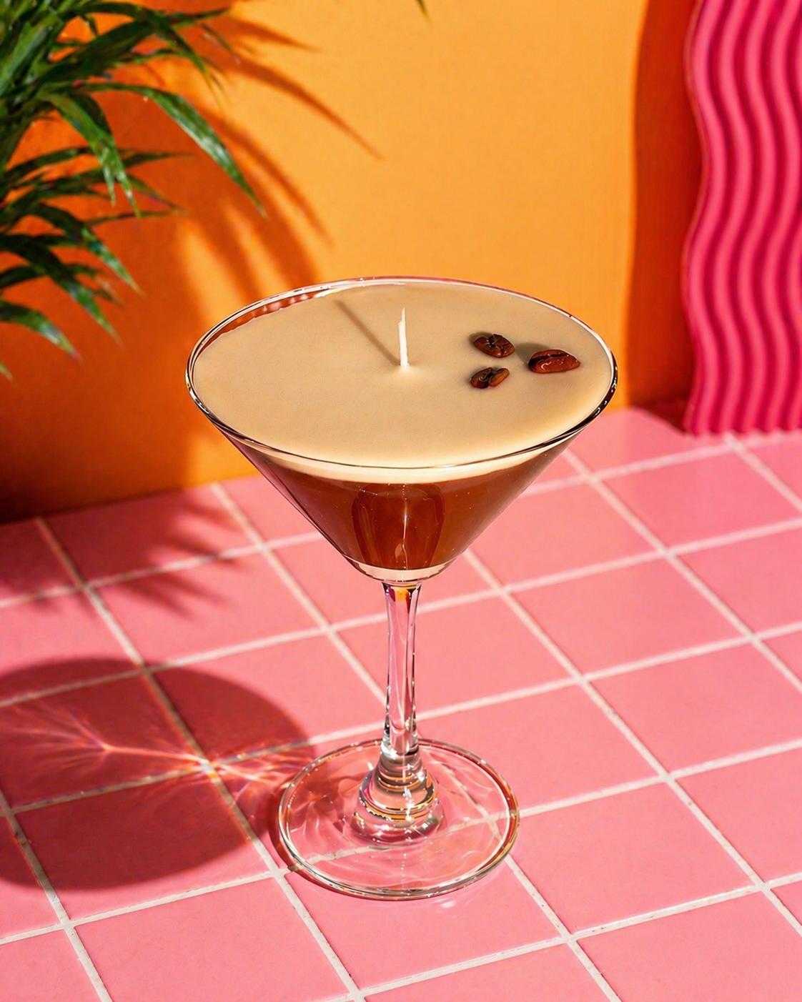 Espresso Martini Candle: Coffee Scented Candle in Martini Glass