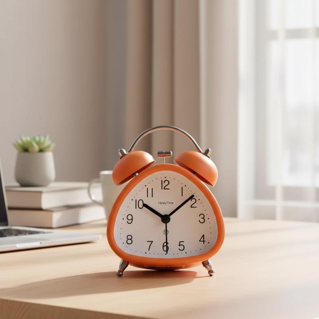 Retro Double Bell Alarm Clock, Silent Analog Metal Desk Clock with Night Light, Vintage Home Office Table Decor, Classic Desktop Timepiece