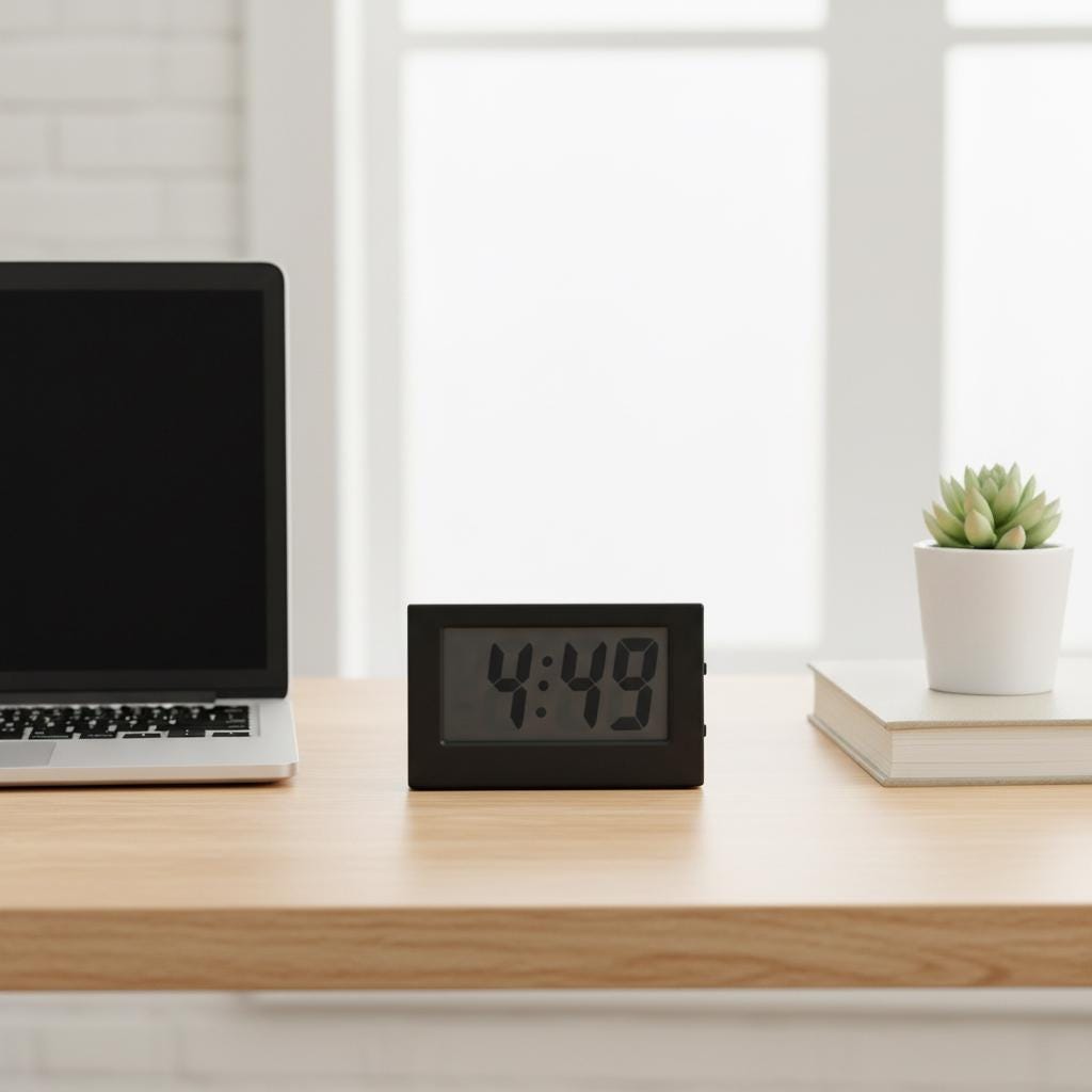 Mini Digital Clock Silent Desk Bedside Portable Car Travel Display Minimalist Battery LCD Date for Office