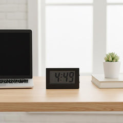 Mini Digital Clock Silent Desk Bedside Portable Car Travel Display Minimalist Battery LCD Date for Office