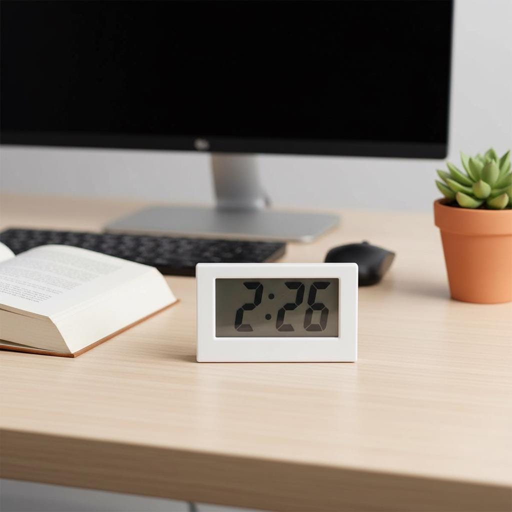 Mini Digital Clock Silent Desk Bedside Portable Car Travel Display Minimalist Battery LCD Date for Office