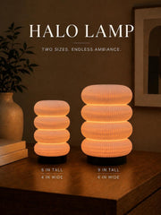 Halo Lamp | Modern Ambient Table Lamp | RGB LED Mood Light | Ribbed Accent Lamp | Nightstand Lamp | 3D Printed Home Decor