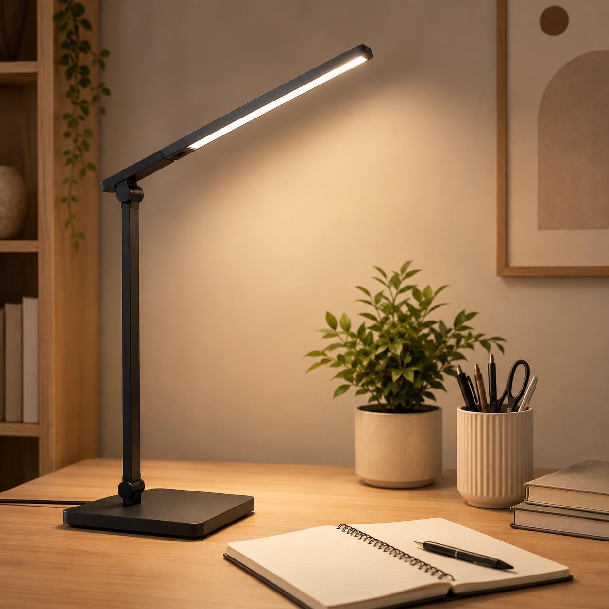 Double Head LED Desk Lamp – Adjustable Eye-Caring Office Light