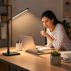 Double Head LED Desk Lamp – Adjustable Eye-Caring Office Light