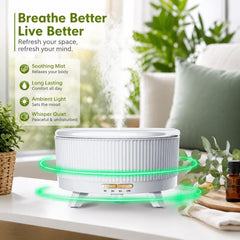500ml Aromatherapy Essential Oil Diffuser White Ultrasonic Humidifier Remote Control 7 LED Mood Light 20 Hour Long Run Oil Diffuser