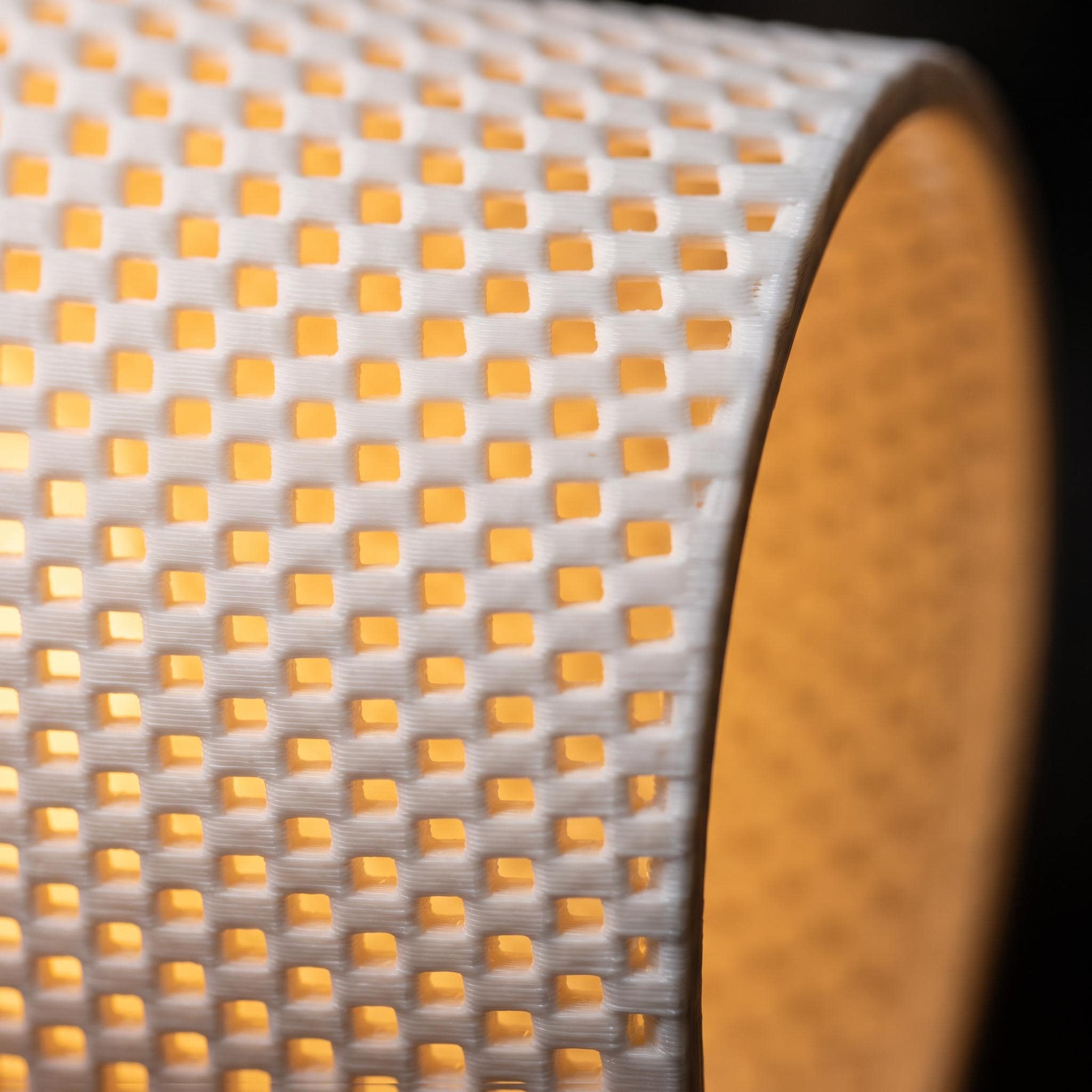 Small Cylinder Table Lamp, Dimmable Bedside Light, Warm White Texture