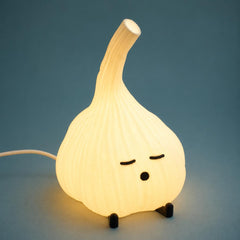Cute Garlic Night Light, 3D Printed Bedside Lamp, Warm Ambient Light, Kawaii Bedroom Decor, Foodie Gift, Cozy Desk Lamp