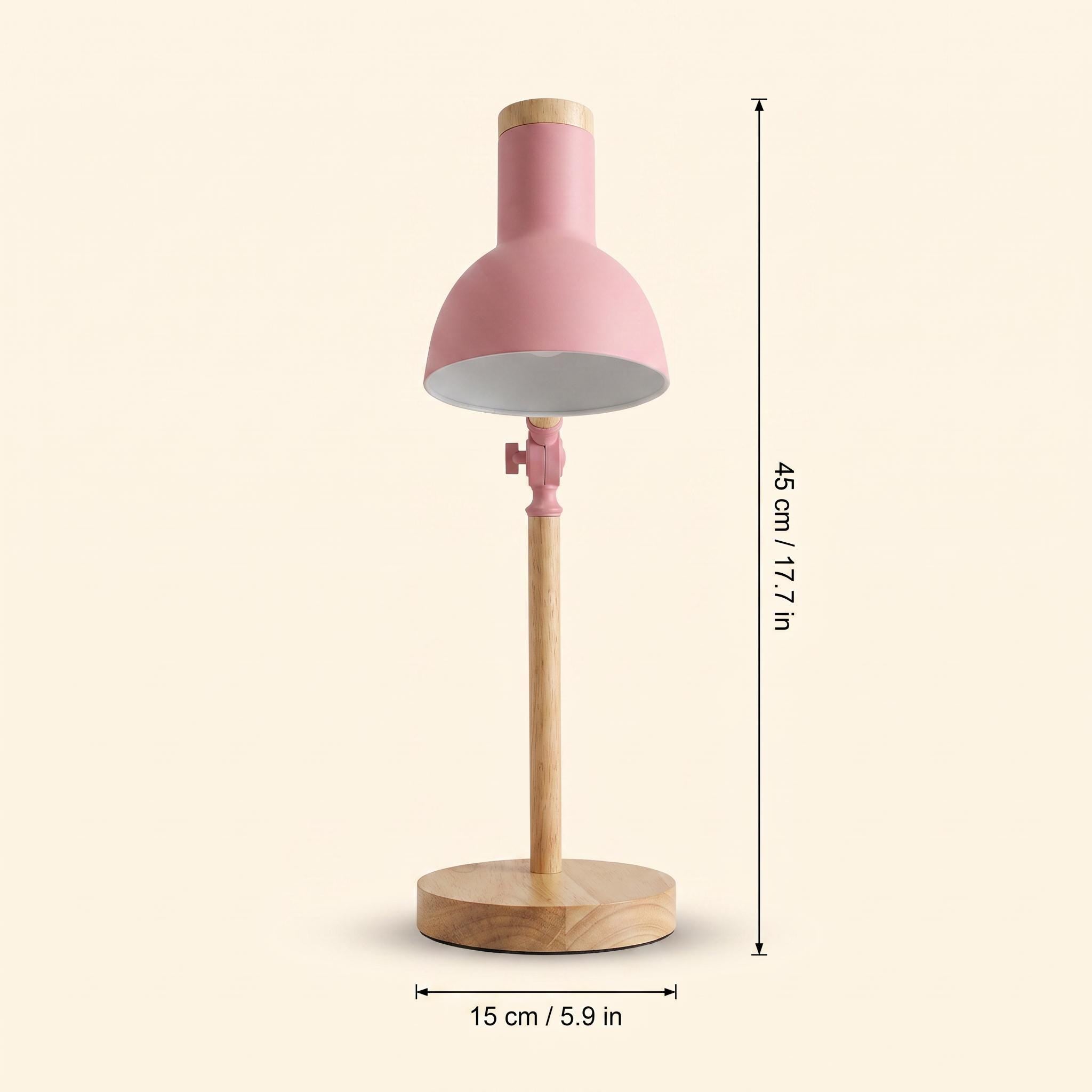 Adjustable Wooden Desk Lamp: Nordic Style, Warm Light Reading Light
