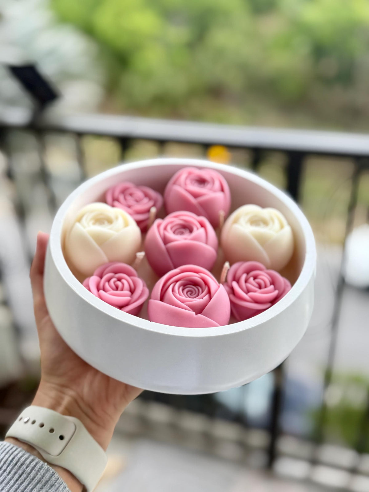 Blushing Rose Bouquet Candle