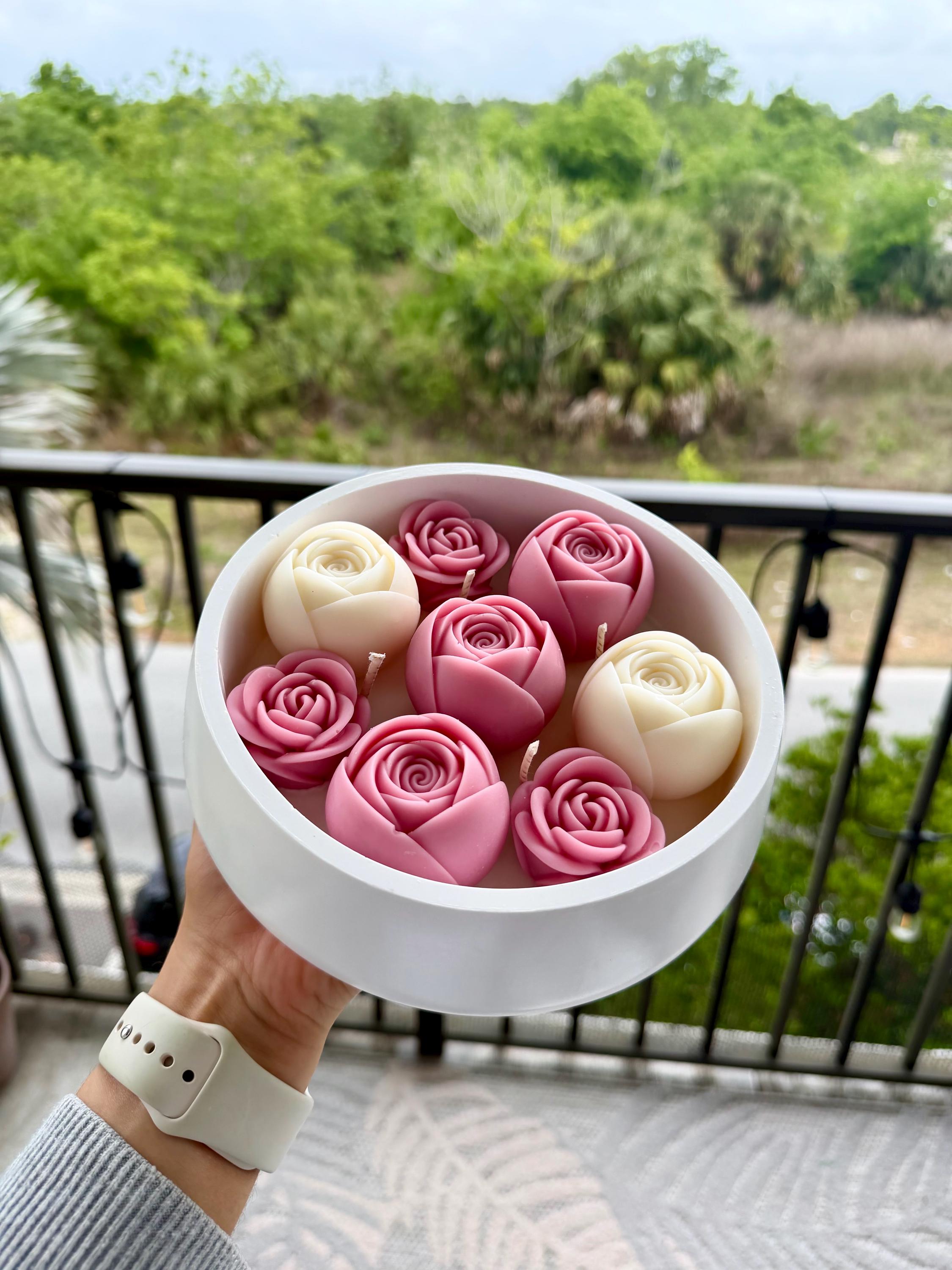 Blushing Rose Bouquet Candle