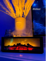 Simulation Fireplace Flame Humidifier with Remote Control, Colorful LED Light, Timer, Silent Aromatherapy Diffuser