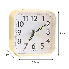 Silent Non Ticking Alarm Clock with Night Light, Battery Powered Square Bedside Clock, Large Number Travel Clock for Bedroom Desk Dorm
