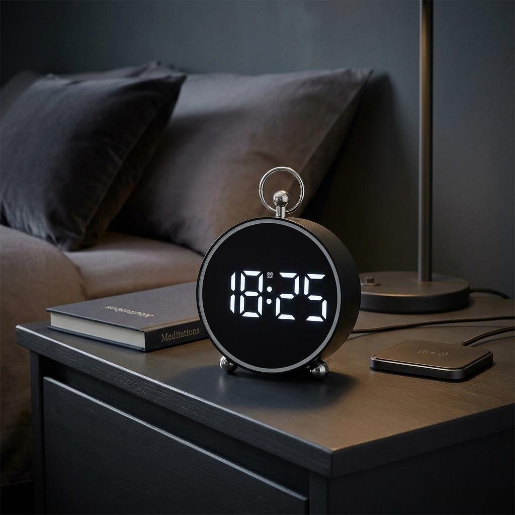 LED Digital Alarm Clock, USB Battery Powered Desk Wall Clock, Adjustable Brightness Snooze 12/24H Display